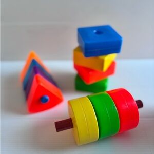Fisher Price Stacking Shape Toy 1980s Mixed Lot